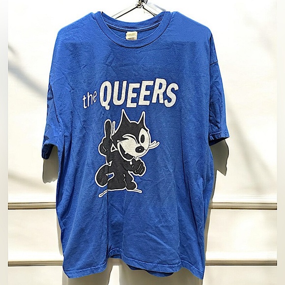 Blue Graphic T-Shirt with space cat XL - Picture 1 of 4